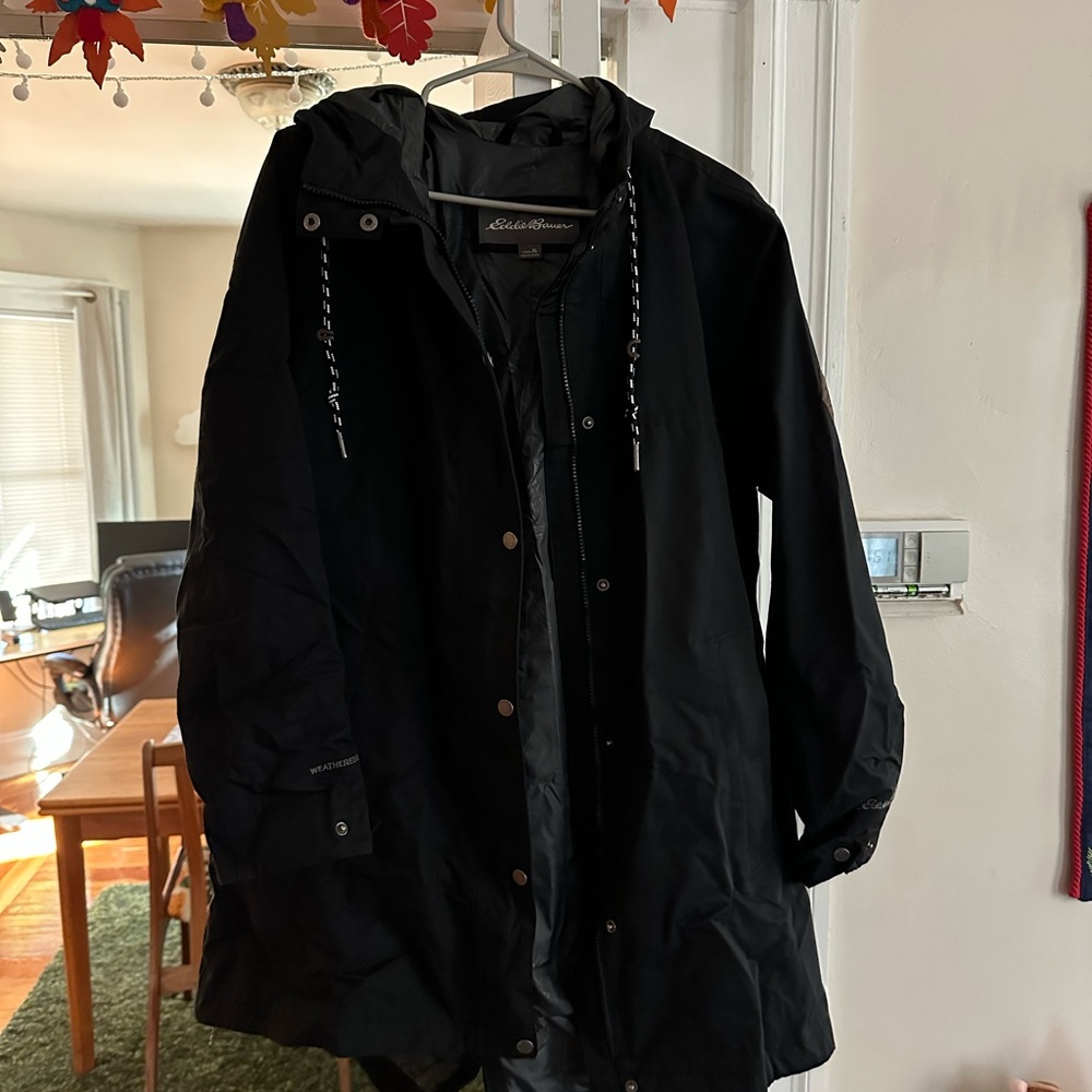 Eddie Bauer Women's Black Rain Jacket
